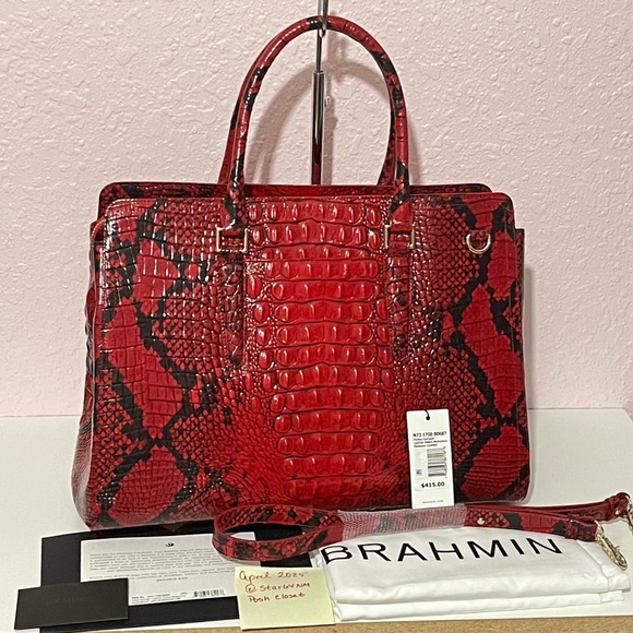 Brahmin Finley Carryall Satchel Lipstick Ombre Melbourne - Picture 2 of 11